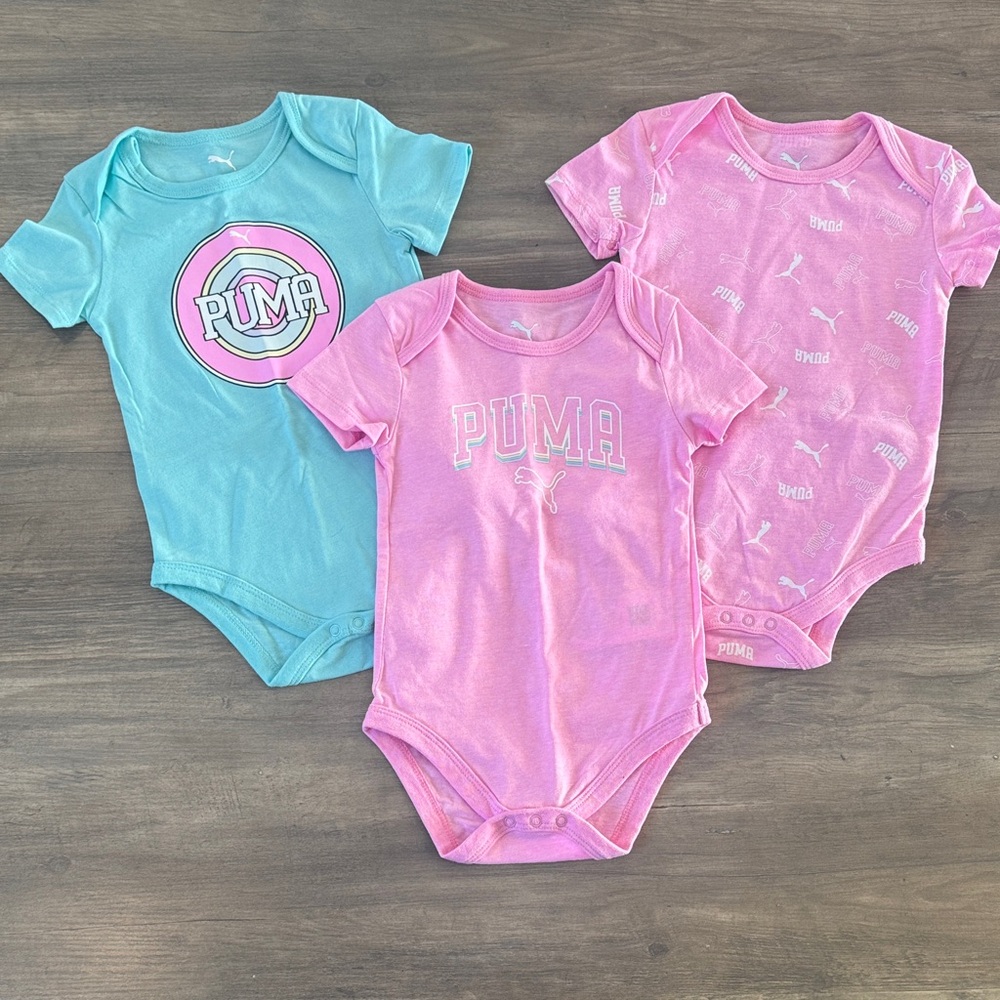 Puma Kids Bodysuits - Pink and Blue Trio